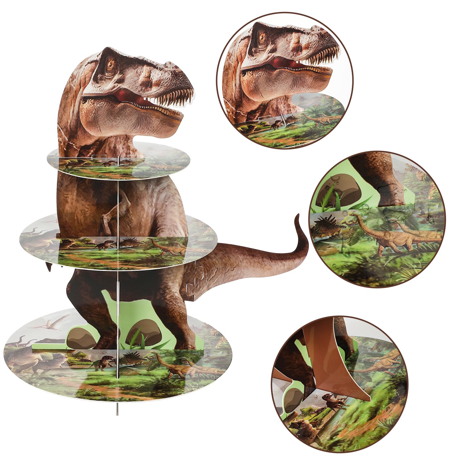 ZOIIWA forest themed dino discs decorating the dessert display