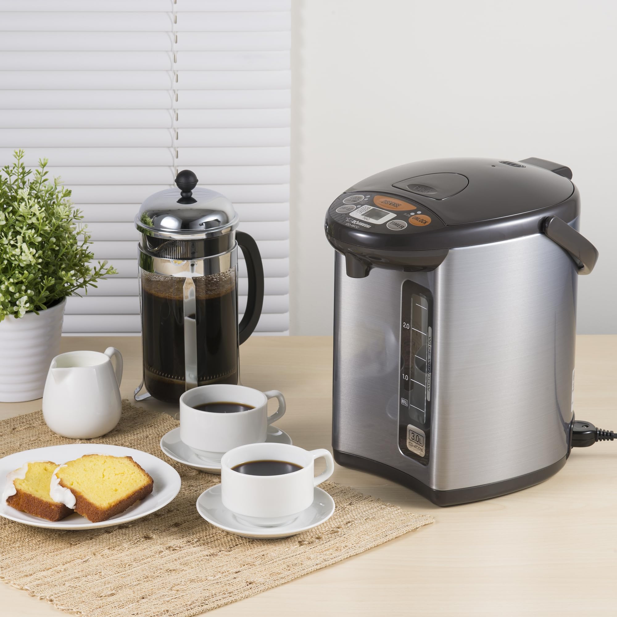 Zojirushi CD-WCC30 four keep-warm settings for precise temperature control.