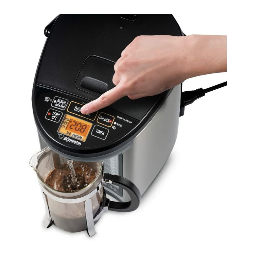 Zojirushi CV-JAC50XB energy-saving timer for extended hot water availability.