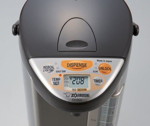 Zojirushi Hybrid Water Boiler at 160F for gentle tea preparation.