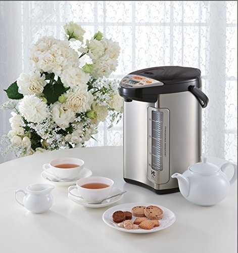 Zojirushi Hybrid Water Boiler at 208F for near-boiling water.