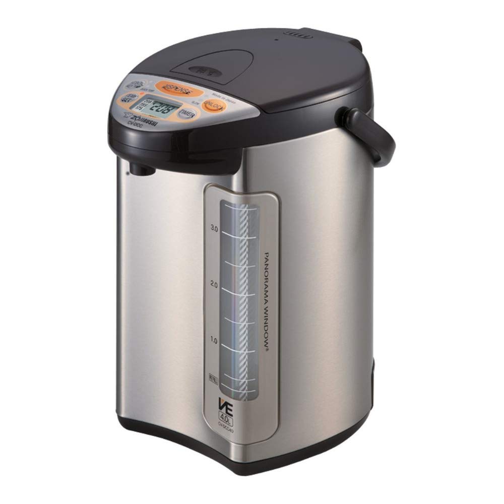 Zojirushi Hybrid Water Boiler on the counter for precise tea temps.