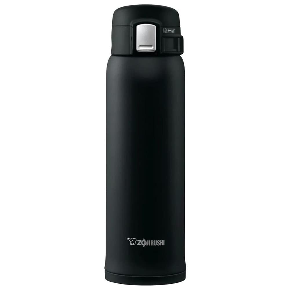 Zojirushi SM-SA48-BA mug in black, front view, a compact travel companion for everyday beverages.
