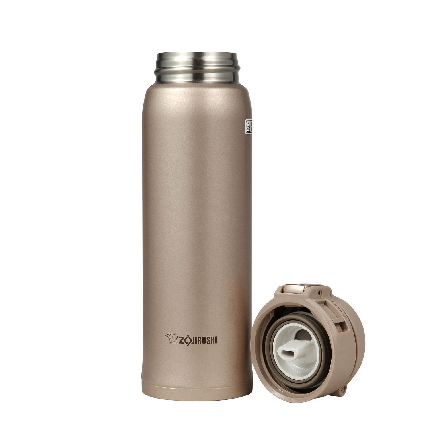 Zojirushi SM-SA48-NM stainless mug with lid closed, keeps drinks hot or cold on commutes