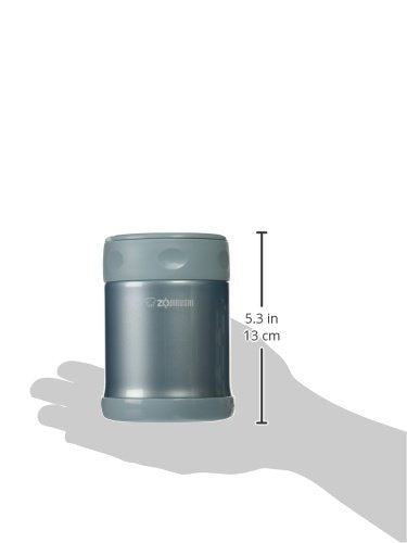 Zojirushi small aqua blue food jar interior view shows nonstick, stainless steel lining for easy cleaning