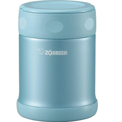 Zojirushi small aqua blue food jar lid close-up with airtight seal for hot or cold meals