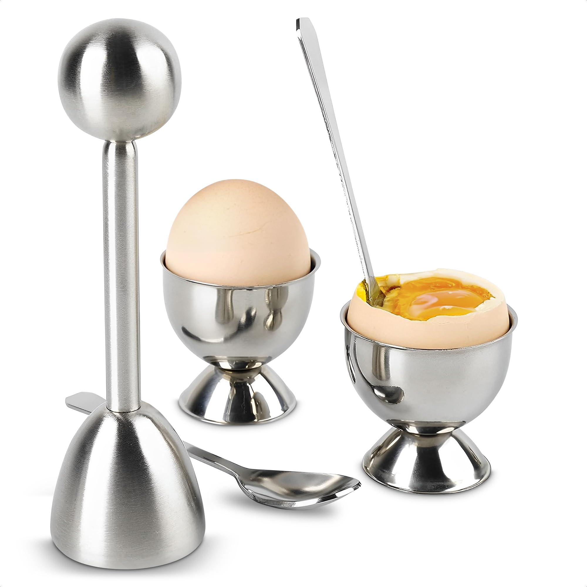 ZOKLU egg cracker topper set packaging highlights durable stainless steel build