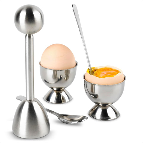 ZOKLU egg cracker topper set packaging highlights durable stainless steel build