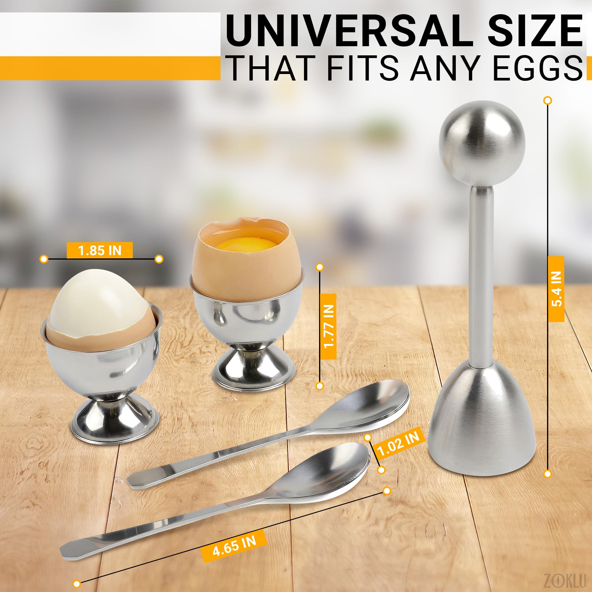 ZOKLU soft boiled egg cups hold eggs securely for safe handling