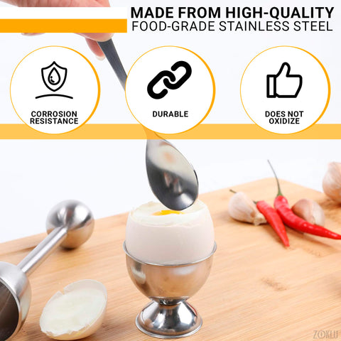 ZOKLU soft boiled egg spoons provide precise scooping and control