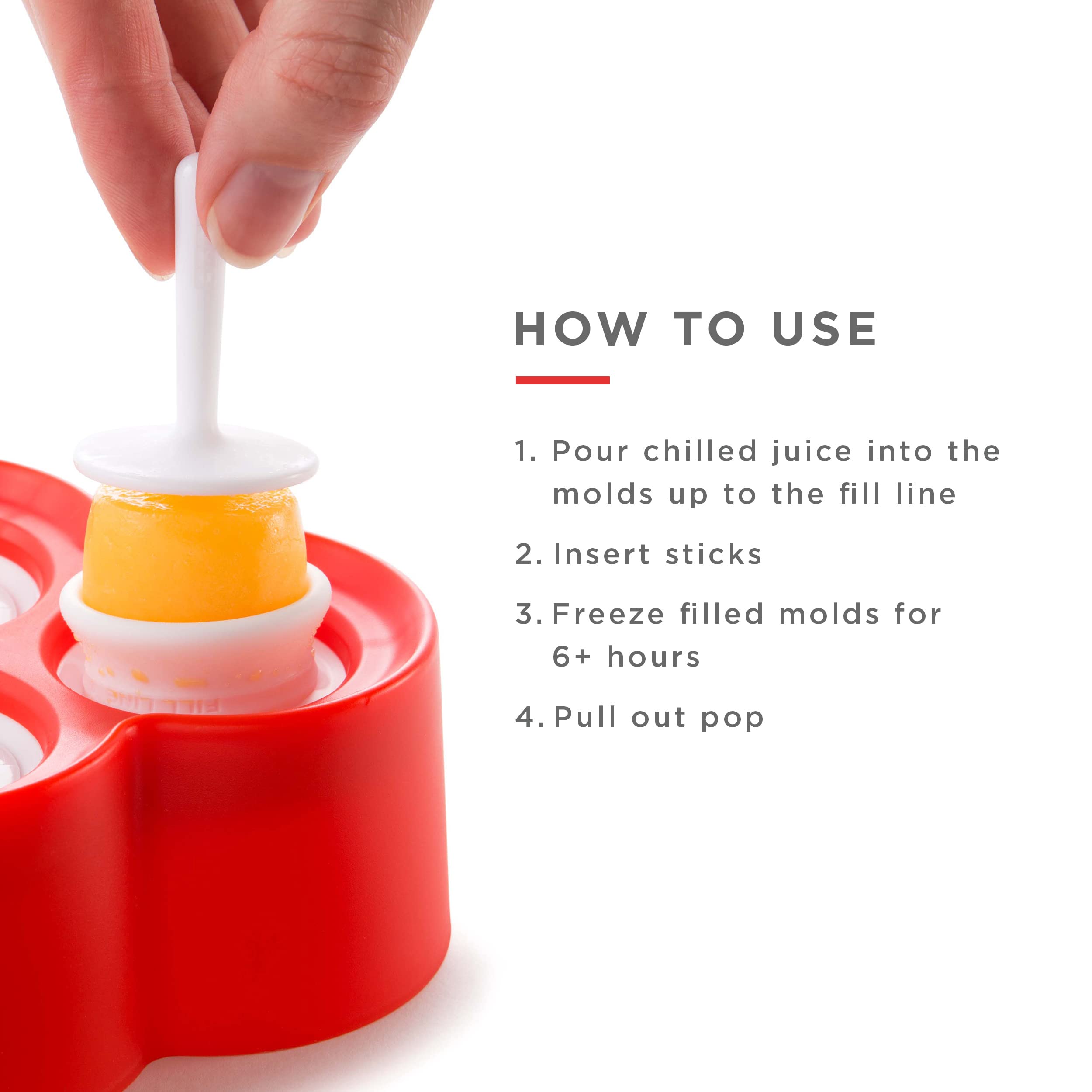 ZOKU easy-release silicone molds for effortless pops without inverting.