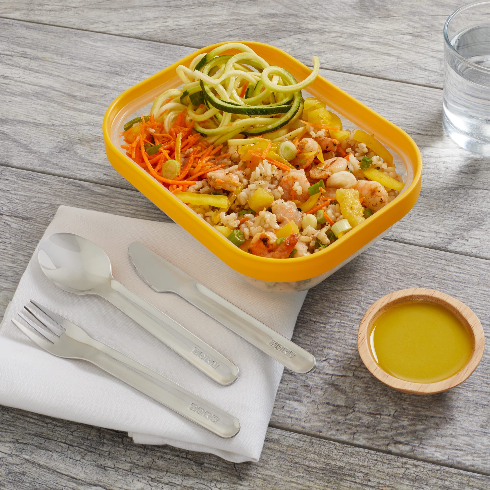ZOKU nesting design saves space in bags and lunchboxes
