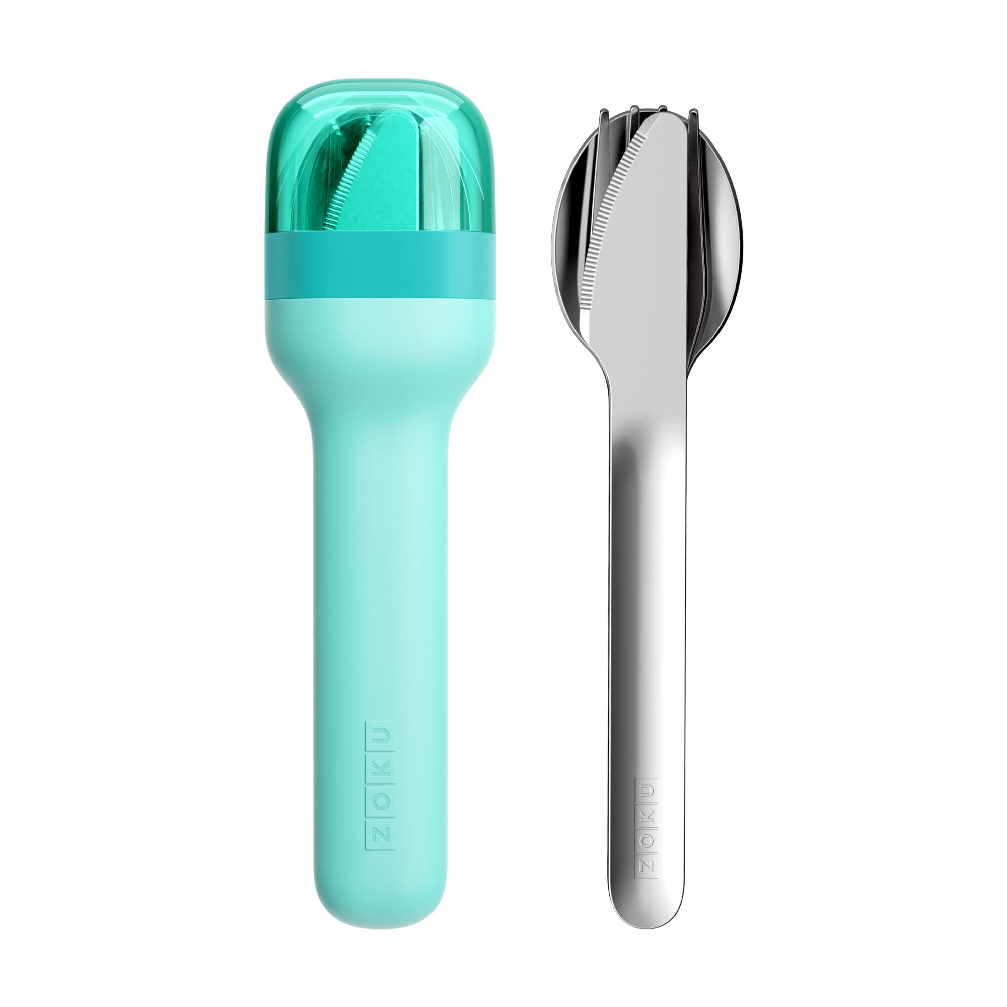 ZOKU pocket utensil teal case for travel and reuse