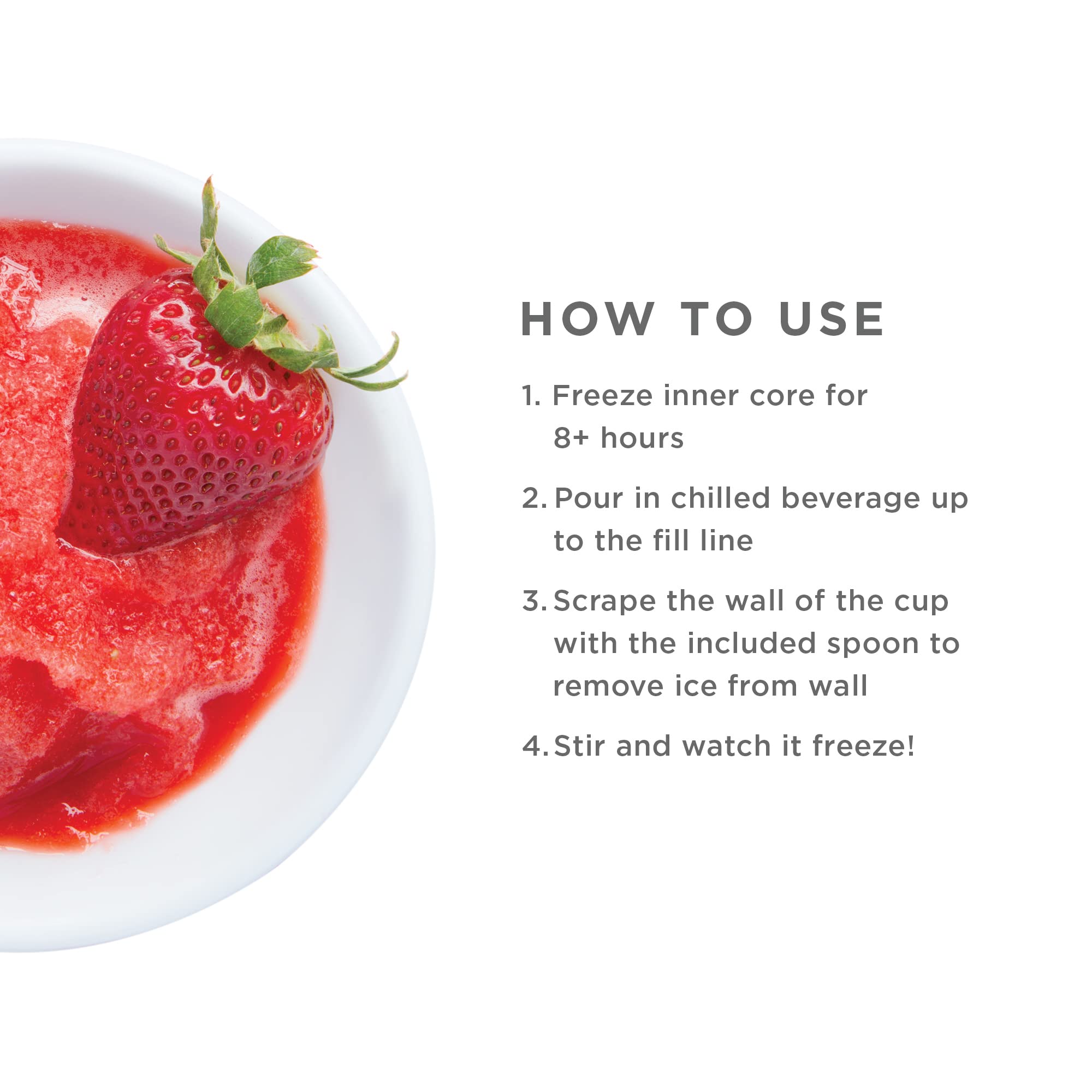 ZOKU slush freezing process on the countertop.