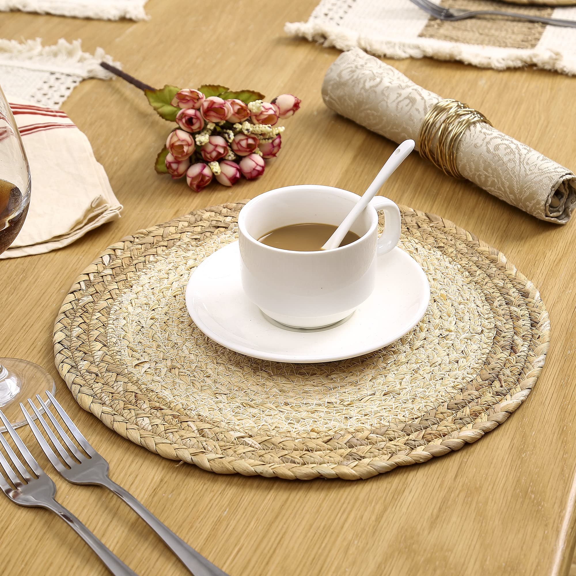 Zology handmade artisan weaving yields unique, durable placemats.
