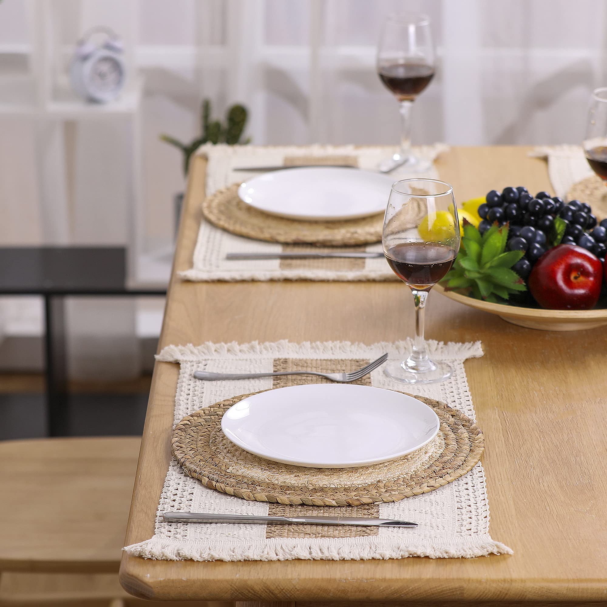 Zology artisan weaving process shown on placemats for durability and style.