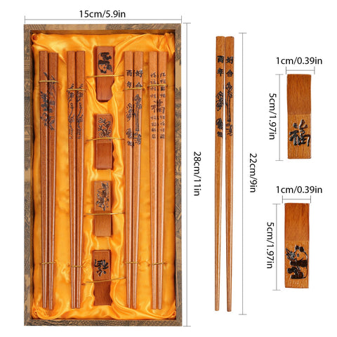 ZOMCHAIN chopsticks feature Chinese-pattern tops for elegant dining