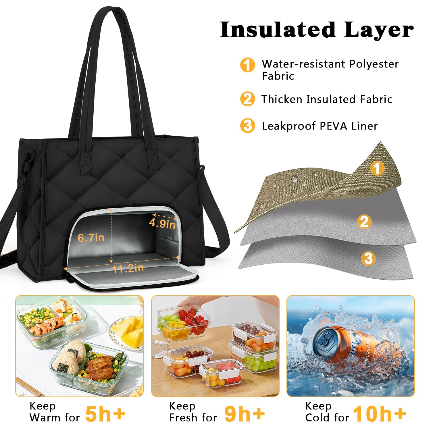 ZOMFELT puffer design tote resists rain and spills while remaining lightweight.