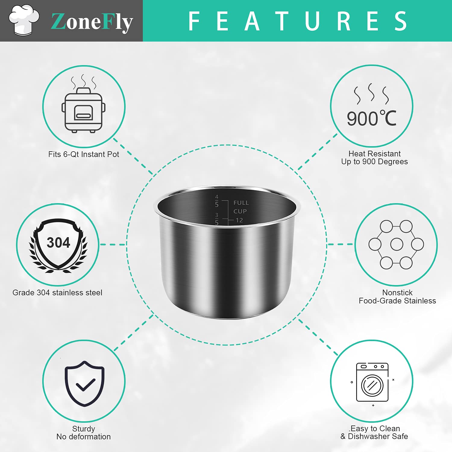 ZoneFly two-pack silicone sealing rings for Instant Pot, BPA-free.