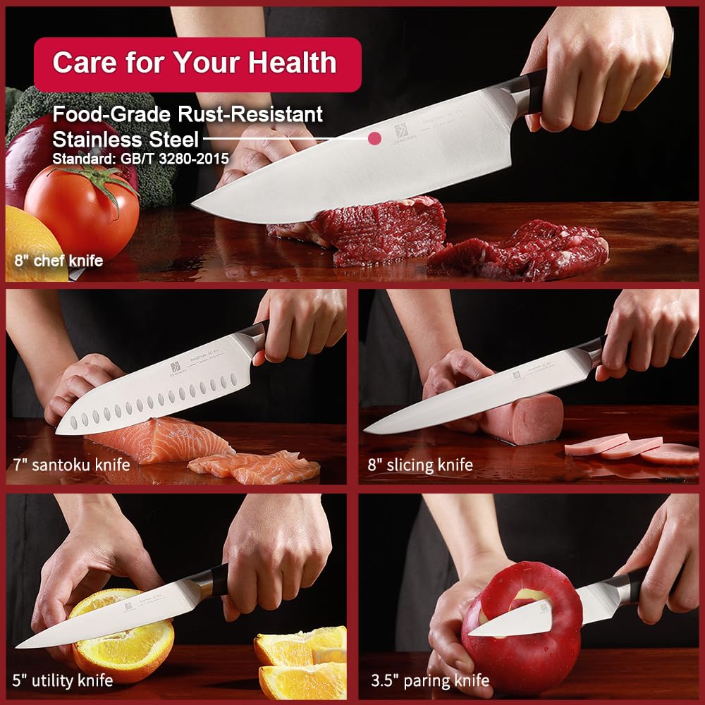 Zongchuan 8-inch slicing knife delivers clean, even cuts.