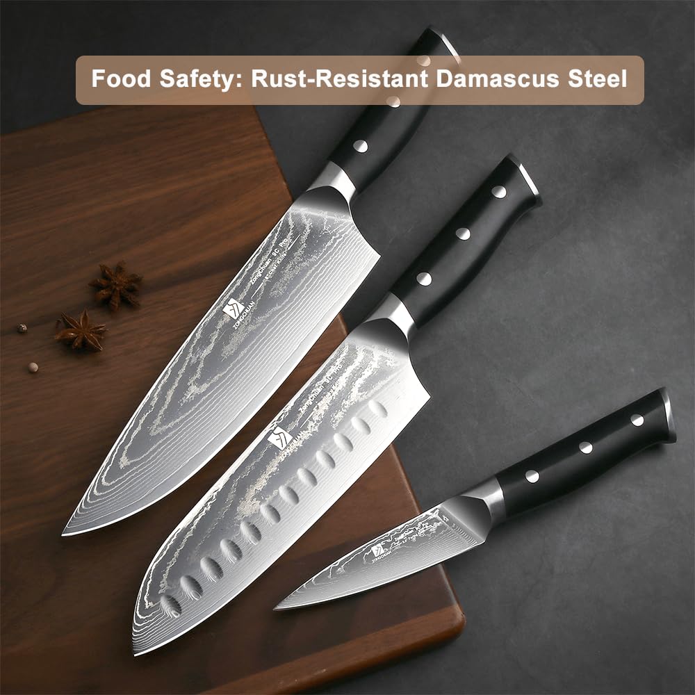 Zongchuan Damascus full-tang knife balance delivers steady control.