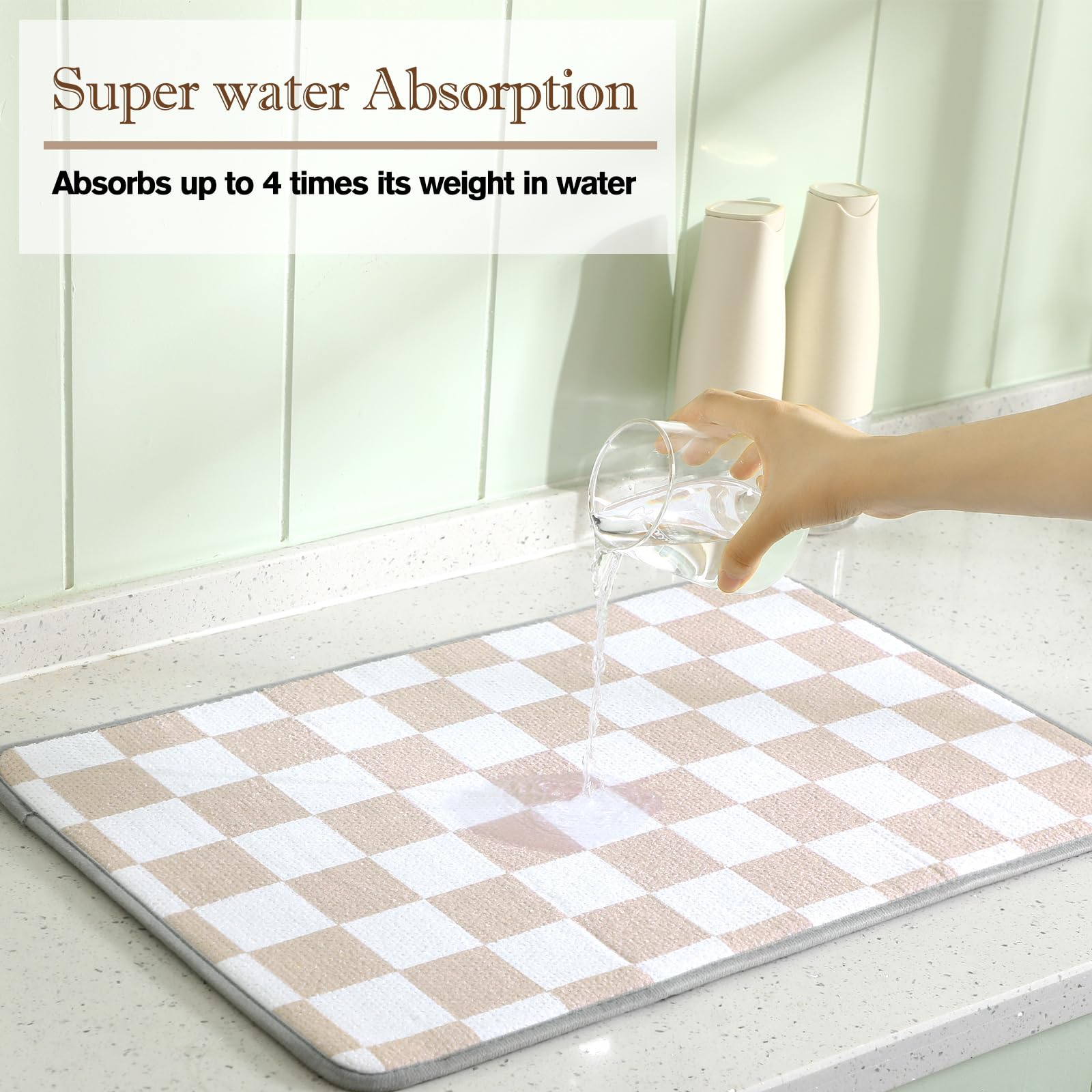 Zonon microfiber mat with thick foam protecting delicate dishes