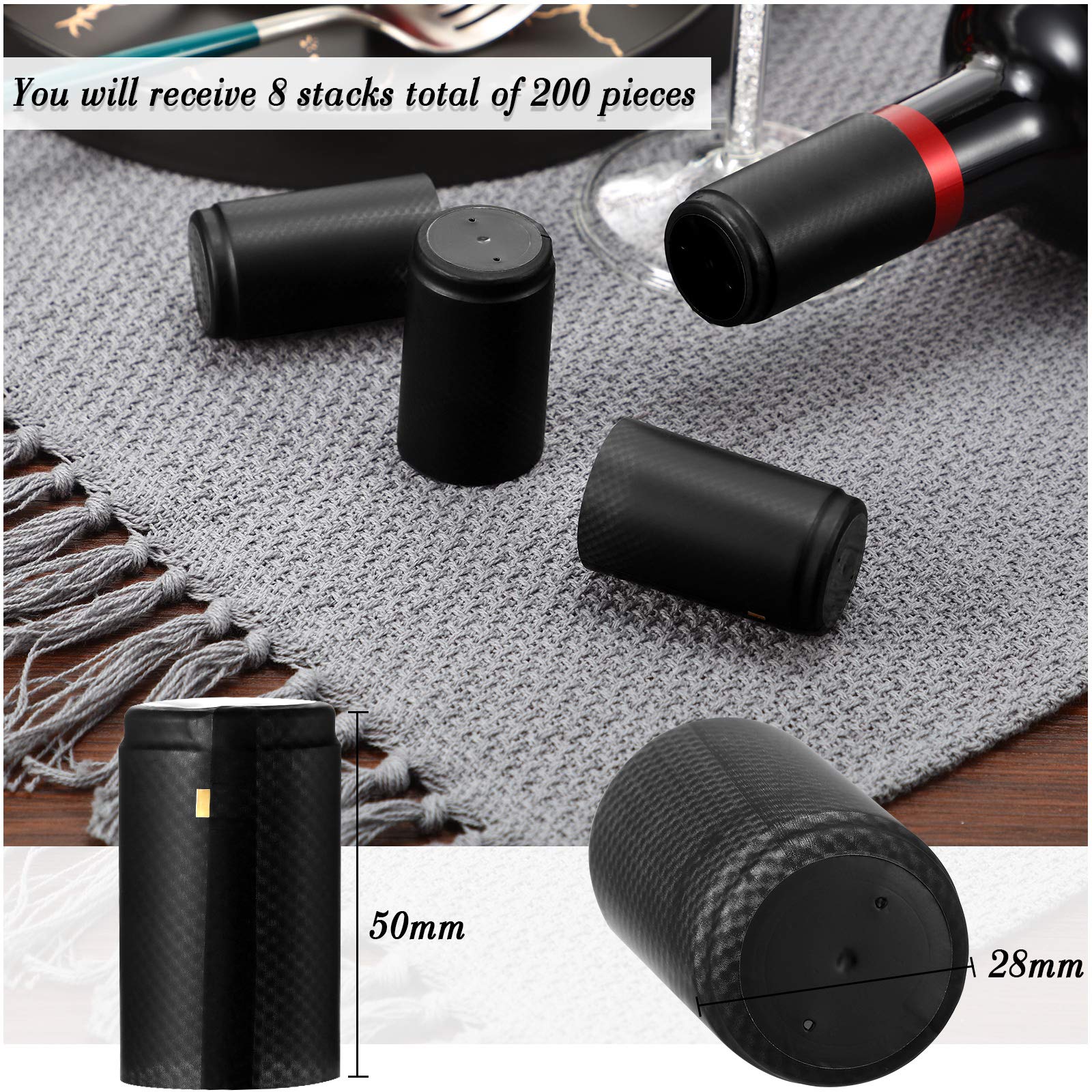 Zonon black shrink capsule sealing a bottle to protect from moisture.