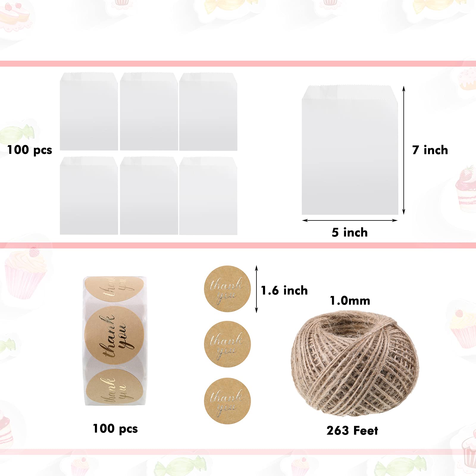 Zonon 100 thank you stickers pack enhances gift wrap