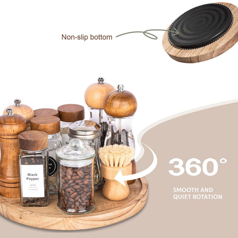 Zoocatia lazy susan shows smooth 360° rotation on non-slip base