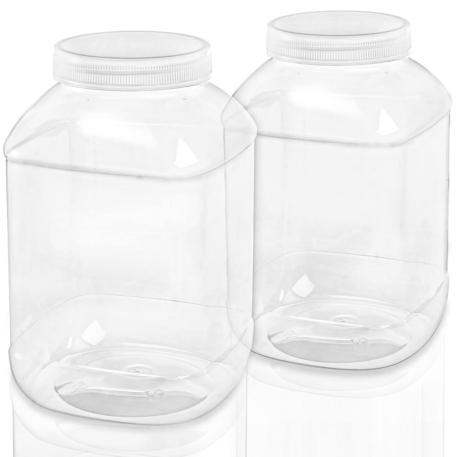 ZOOFOX 2-pack clear plastic jar front view showing spacious pantry storage