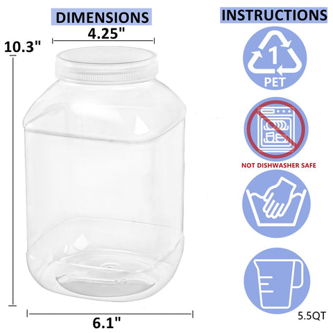 ZOOFOX clear plastic jar wide-mouth close-up highlighting easy filling and airtight seal