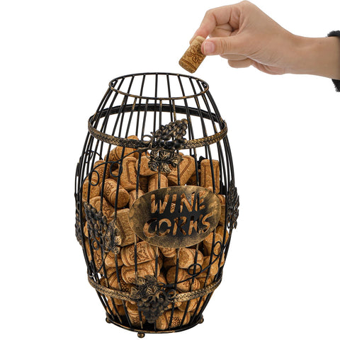 ZOOFOX barrel cage wine cork storage makes a thoughtful gift for wine lovers
