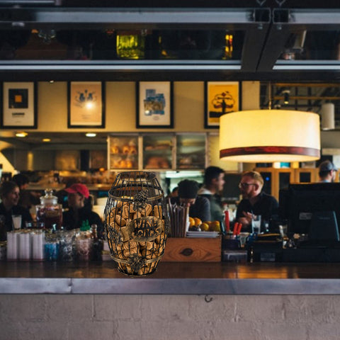 ZOOFOX barrel cork holder with top opening for easy filling and cork storage