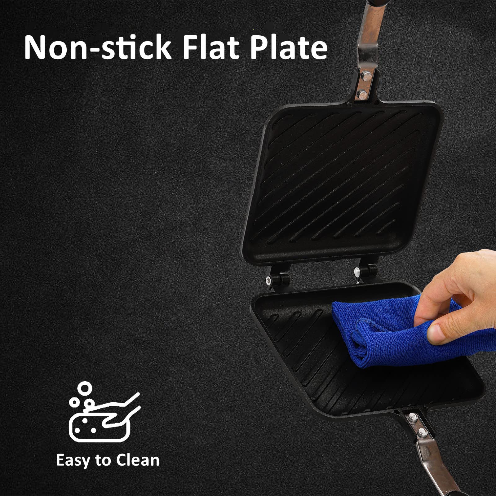 ZOOFOX flip pan aluminum-handle shows lightweight, easy flipping
