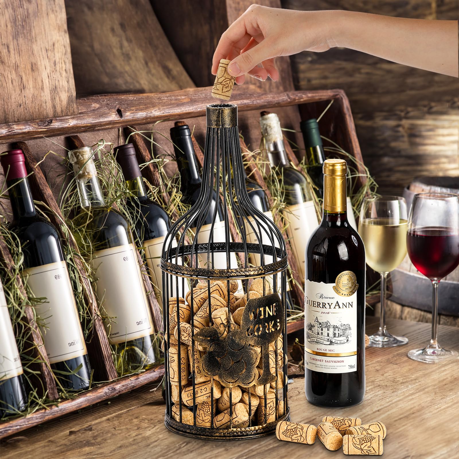 ZOOFOX large cork storage open-top for easy filling.