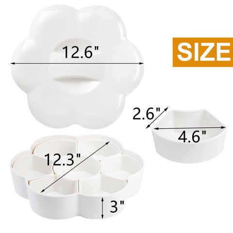 ZOOFOX melamine snack tray seven compartments keeps flavors separated and easy refilling
