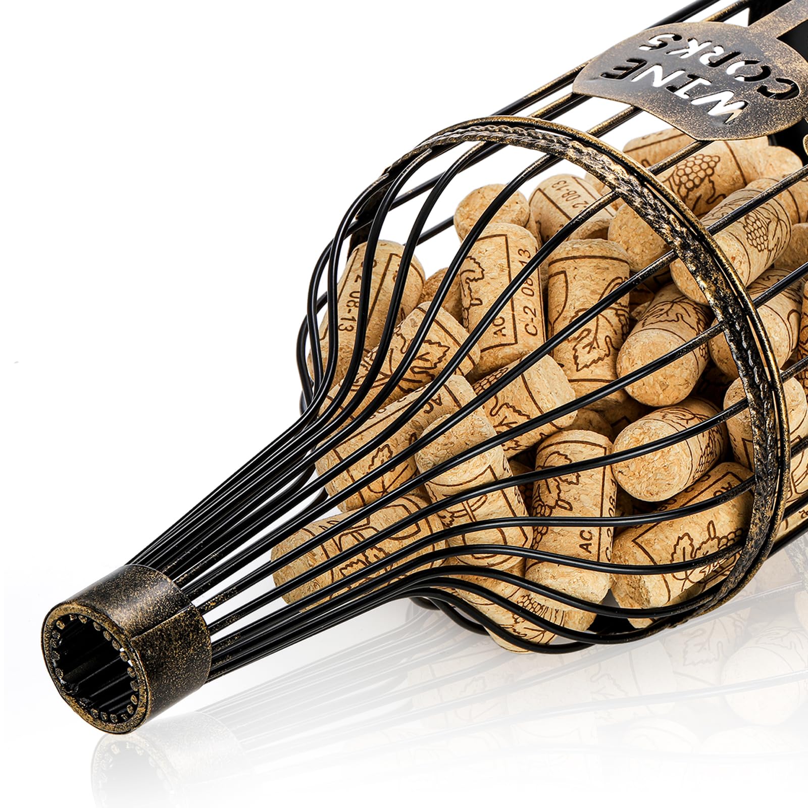 ZOOFOX metal wine cork holder side detail highlighting sturdy build.
