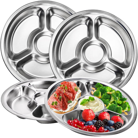 ZOOFOX divided plates for organized meals with a 10-inch surface