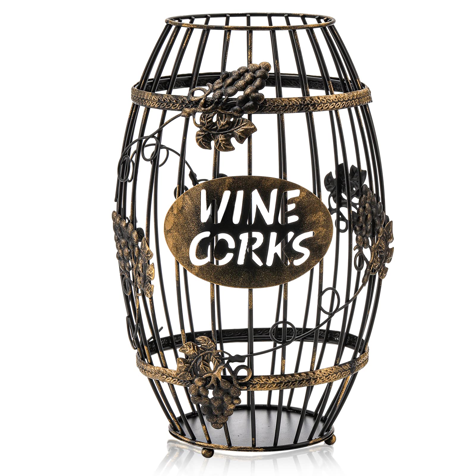 ZOOFOX wine cork holder barrel design showcases rustic charm for kitchen decor