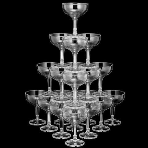 Zopeal 50pcs champagne glasses 5oz, clear and stackable for easy service.