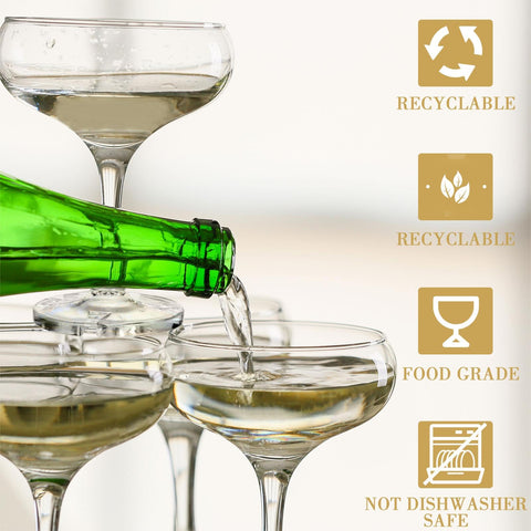 Zopeal disposable champagne cups clear, quick cleanup after events.
