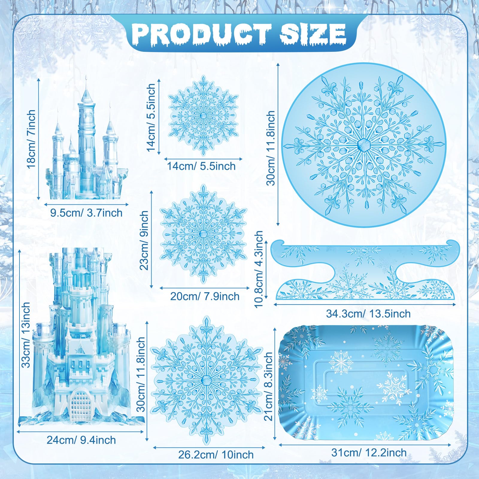 Zopeal 1-tier snowflake cake stand in blue for charming dessert setups