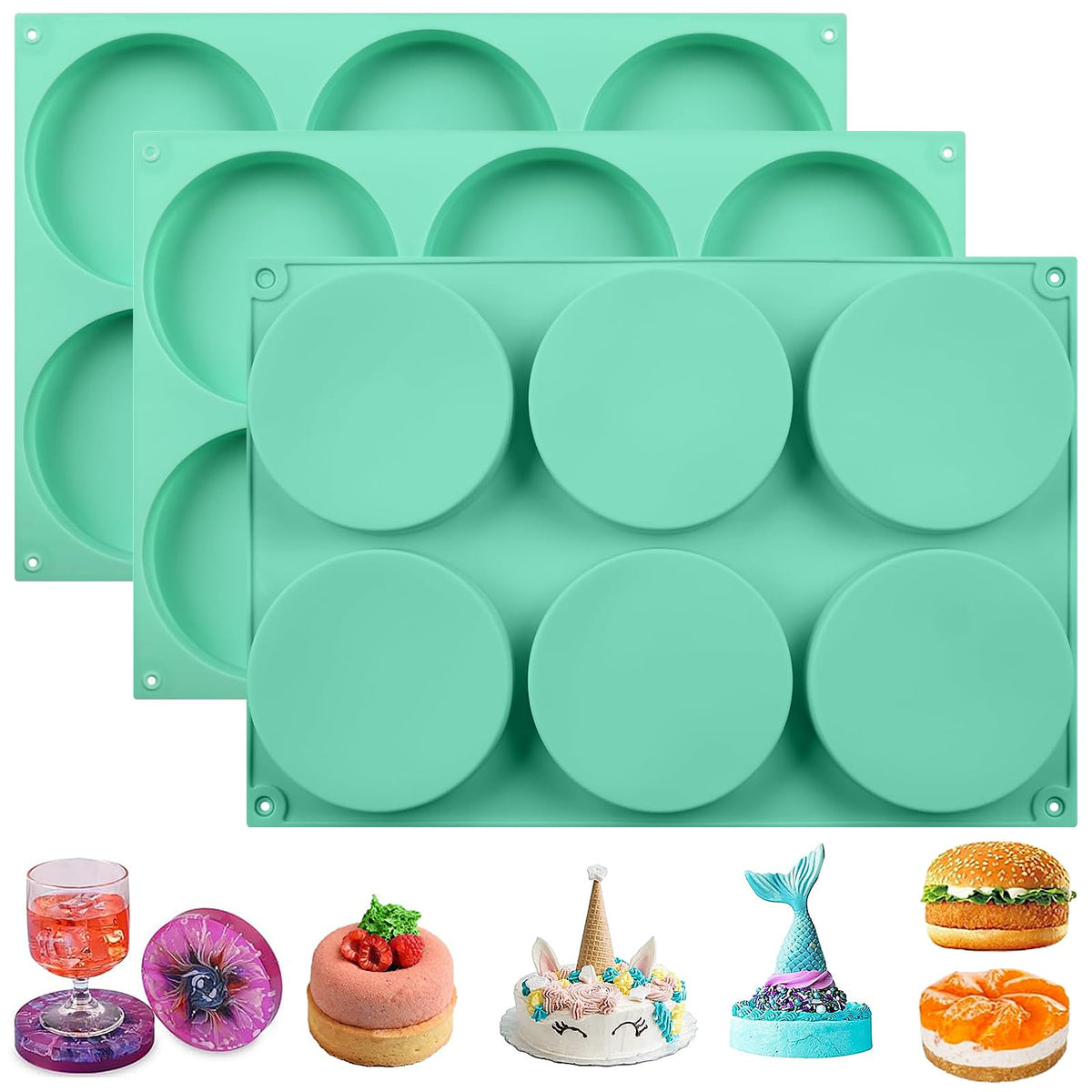 Zorazio 4-inch round silicone mold showing non-stick surface for easy release.