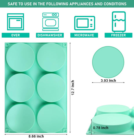 Zorazio large silicone muffin-top pan with six cavities for batch cooking.