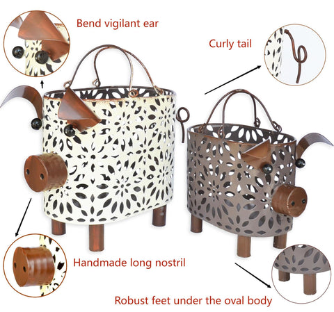 Zoreal artificial plant display basket enhances small plant arrangements.