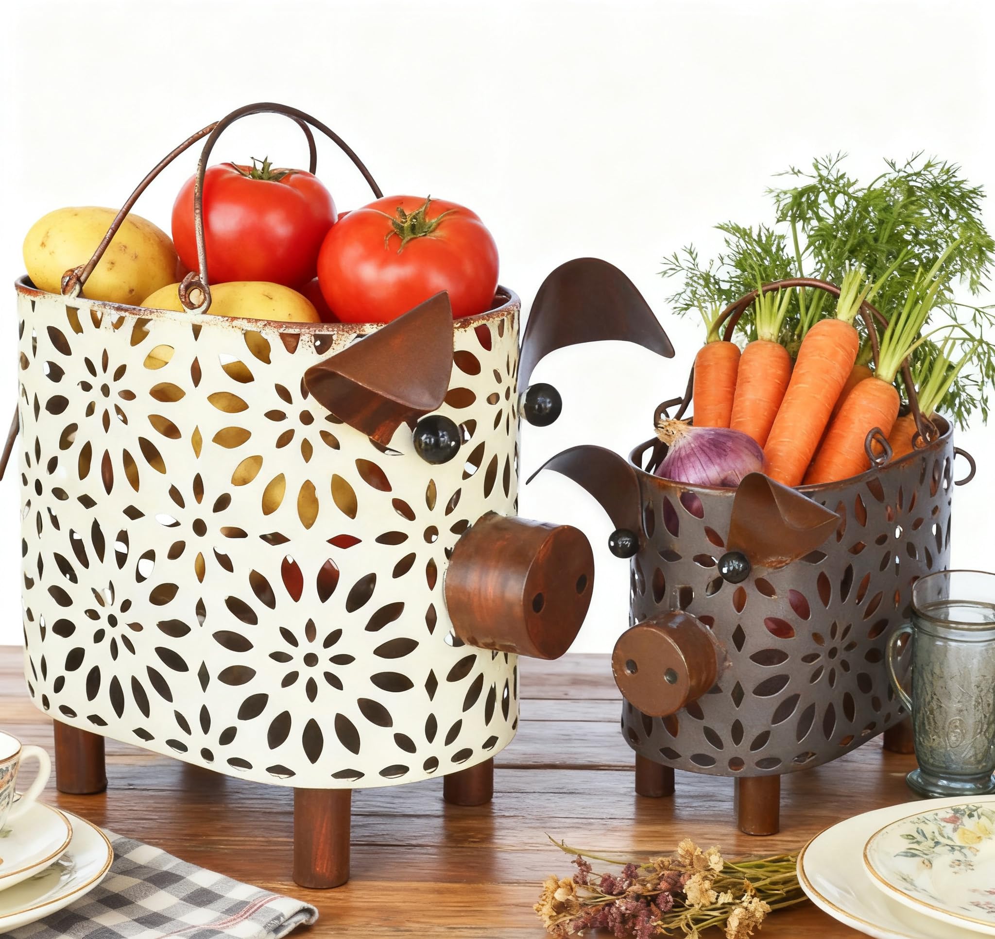Zoreal farmhouse kitchen decor basket for organizing utensils and accents.
