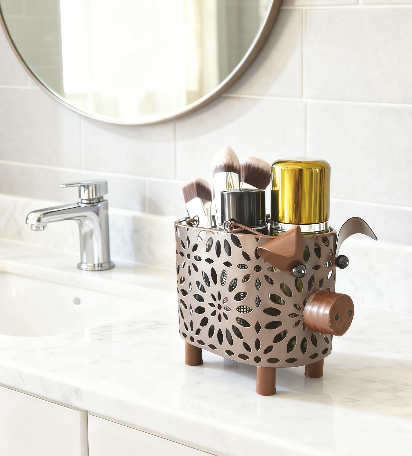Zoreal office shelf basket offers cute storage for supplies.