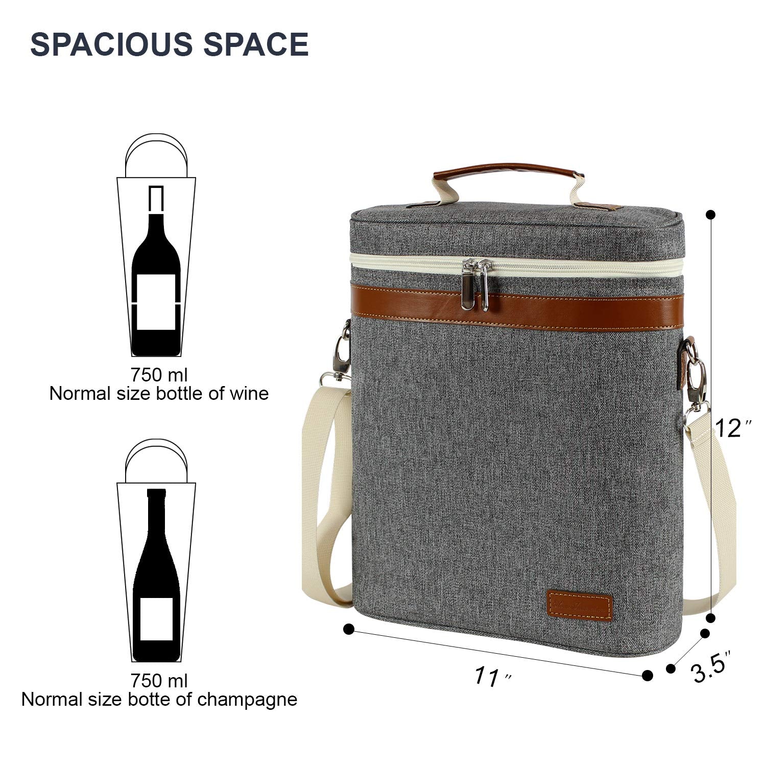 ZORMY tote with PU leather handle for comfortable carrying