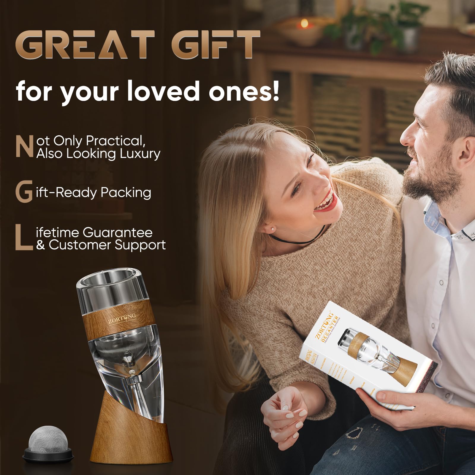 Multi-stage aeration system designed to enhance aroma quickly.