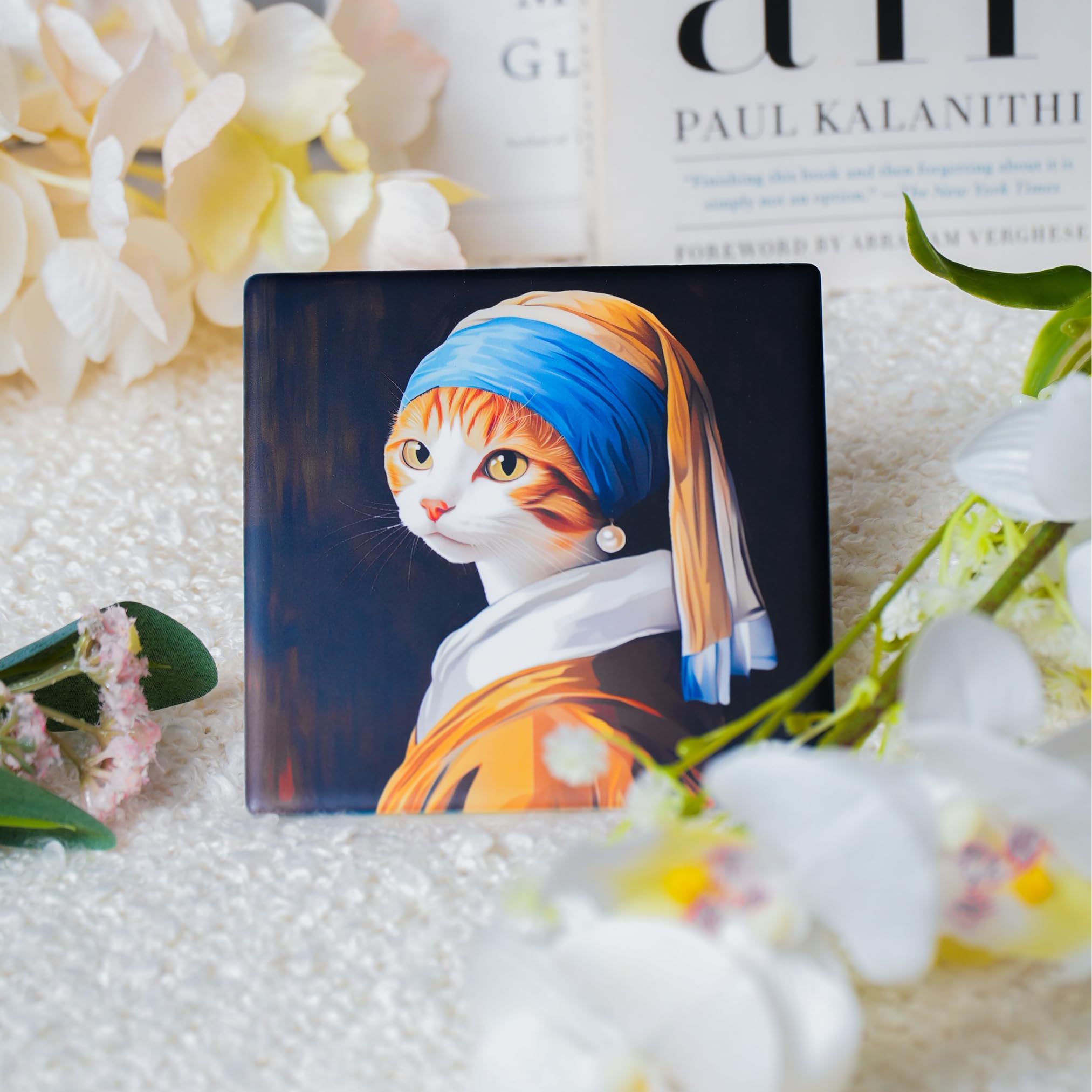 Zosiana Designs Gallery Cats coaster cork back detail prevents slipping